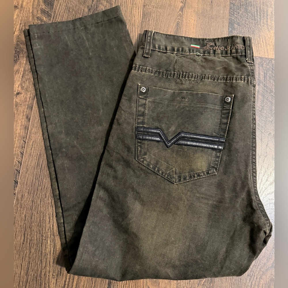 Bravo Jeans Italy Men's Denim Jeans 36x30 Brown Pants Authentic Quality Work